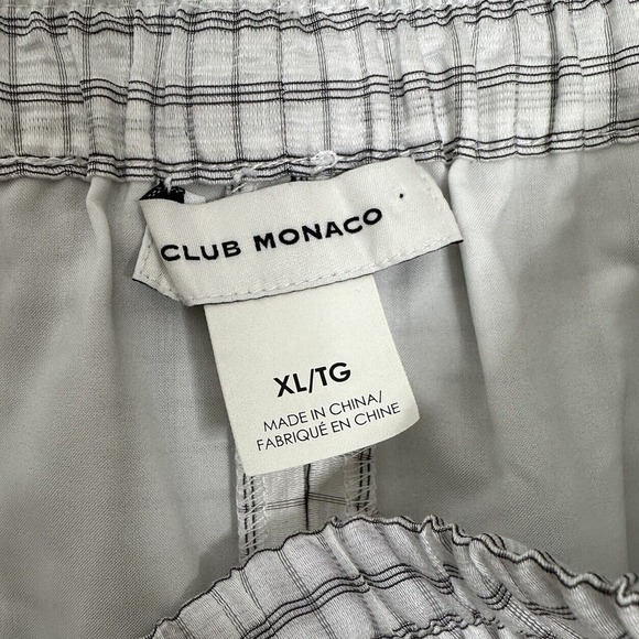 NEW Club Monaco Plaid Lightweight Grid Shorts High Rise Womens White Multi SZ XL - Picture 4 of 5